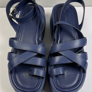 Free People Hazel Blue Flatform Sandals